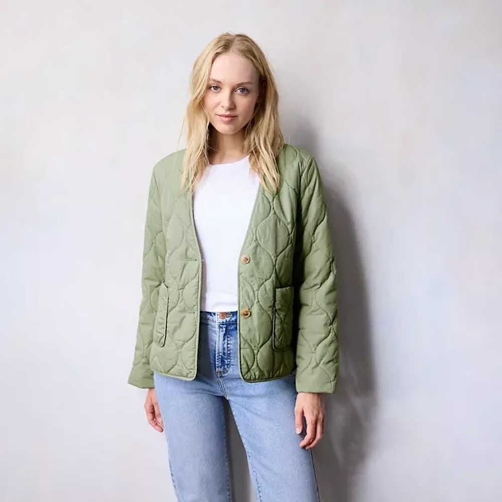 Quilted Light Green Women's Jacket